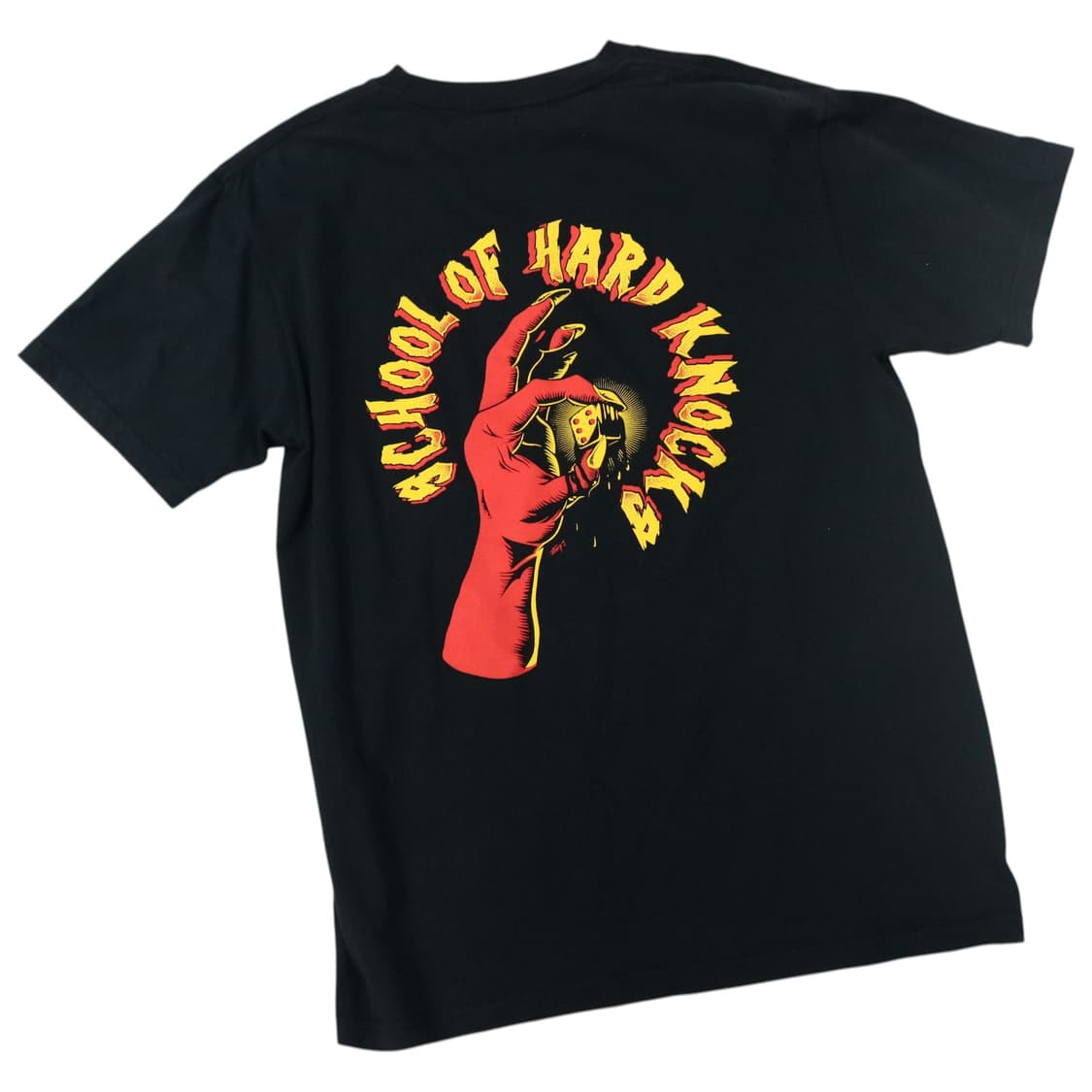 SCHOOL OF HARD KNOCKS 그래픽 블랙 반팔 티셔츠 (L) 상품이미지1