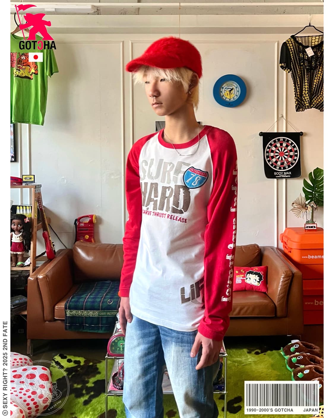 90-00s GOTCHA Japan Raglan Long-Sleeve 상품이미지1