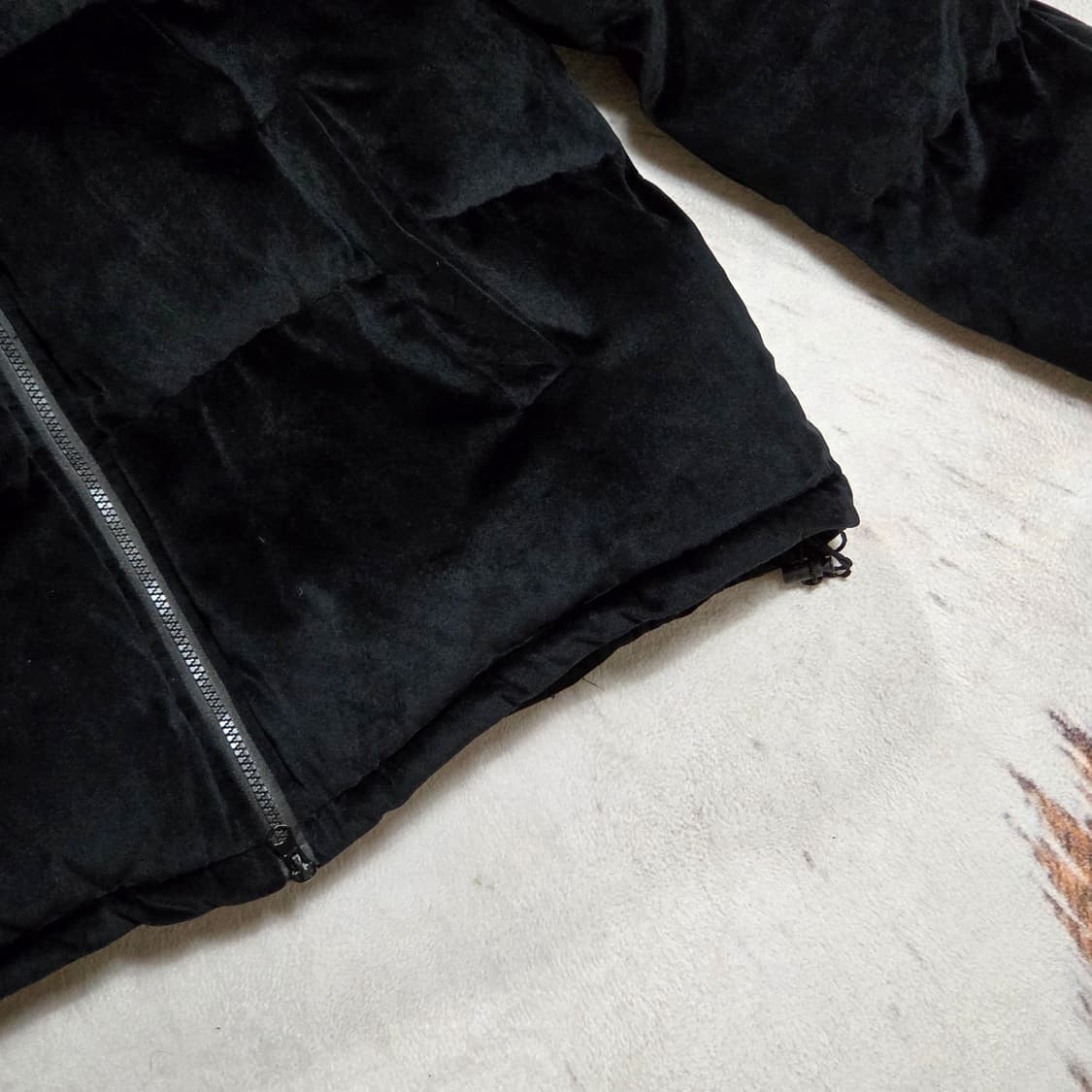 빈티지 벨벳 투웨이 지퍼 패딩 상품이미지3