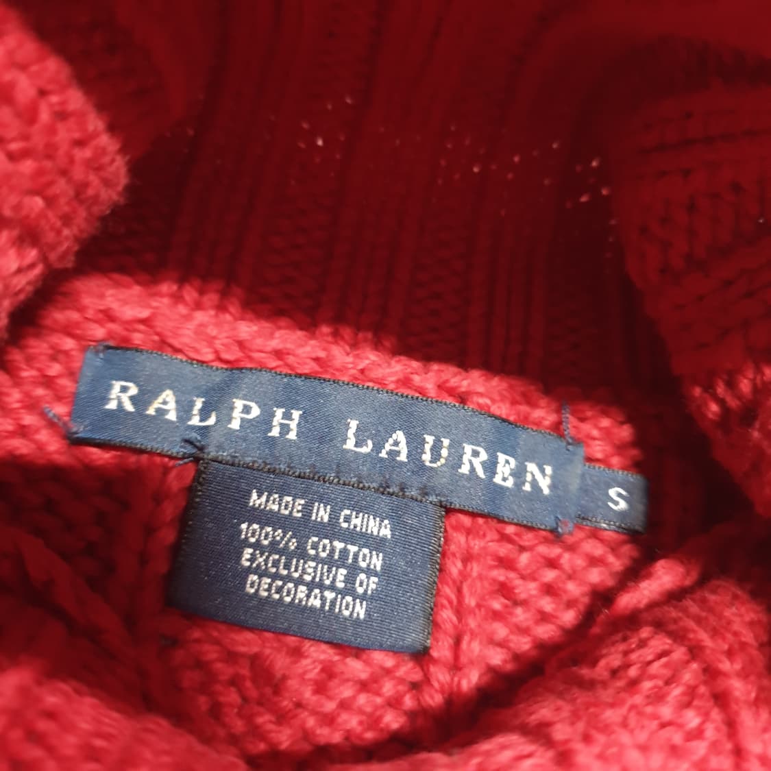 폴로 랄프로렌 케이블 니트 터틀넥 레드 상품이미지3