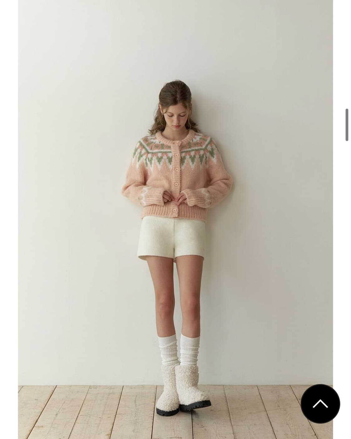 리엘 노르딕 가디건 피치 상품이미지2