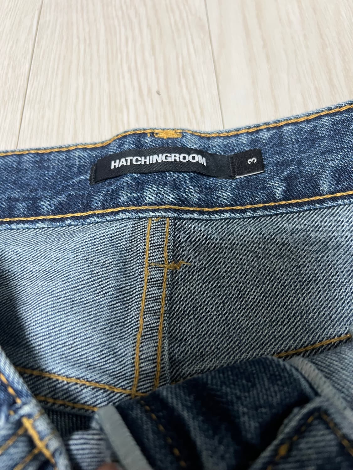 해칭룸 와이드 커브진 워시드 블루 3 상품이미지3