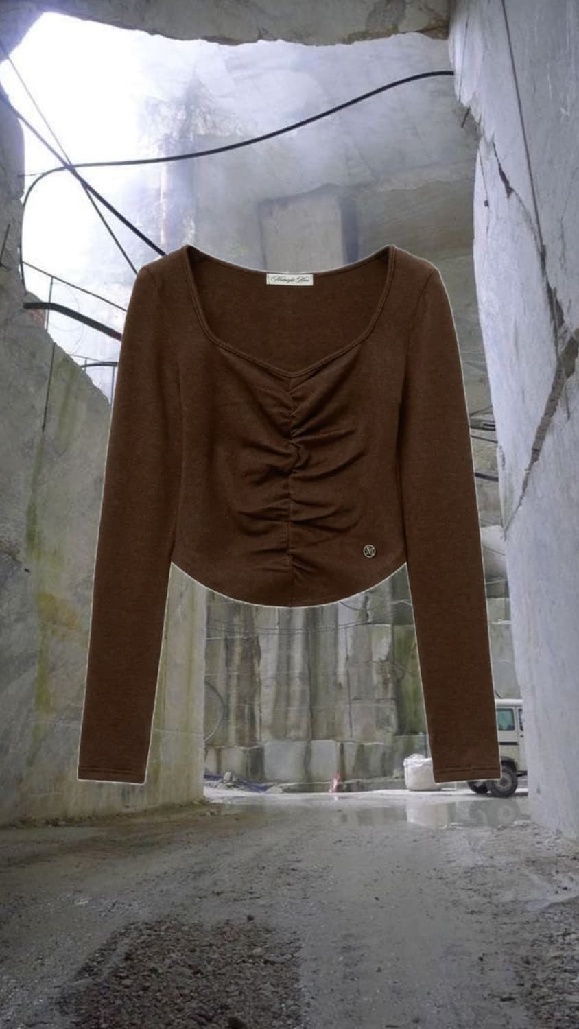 미드나잇 무브 sq shirring t (brown) 상품이미지1