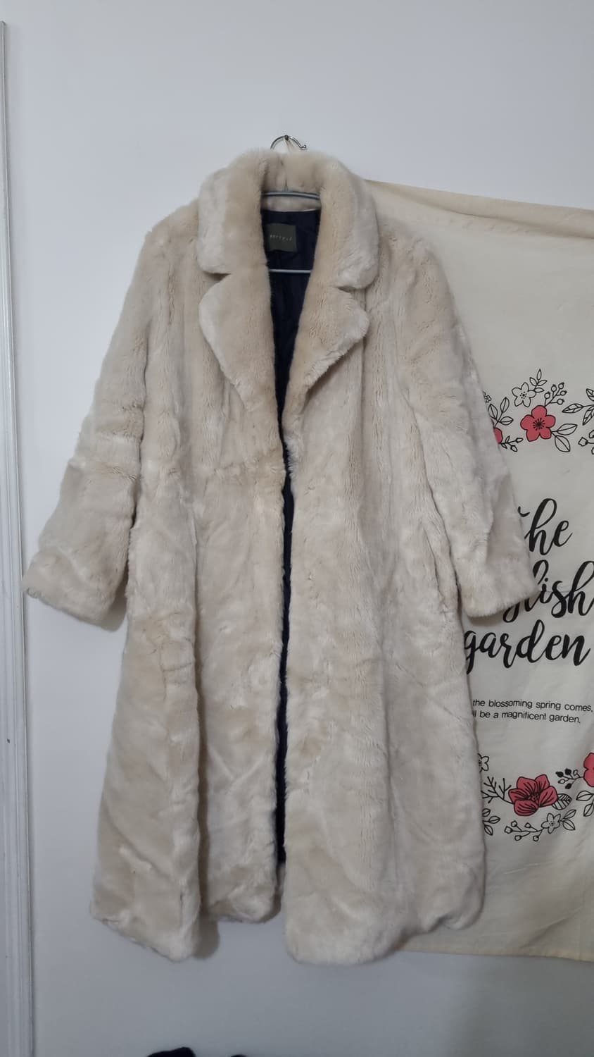 Merry.J 아이보리 롱 퍼 코트 F 상품이미지1