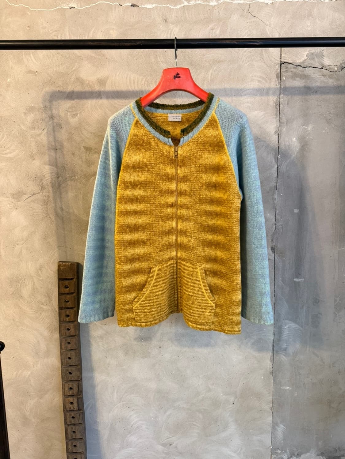 미쏘니 짚업 니트 가디건 66~77 상품이미지1