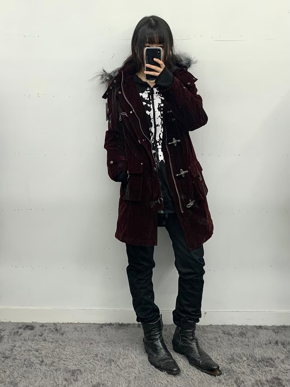 Agate label 파이어맨 v-kei 스웨이드 퍼 버클자켓 상품이미지1