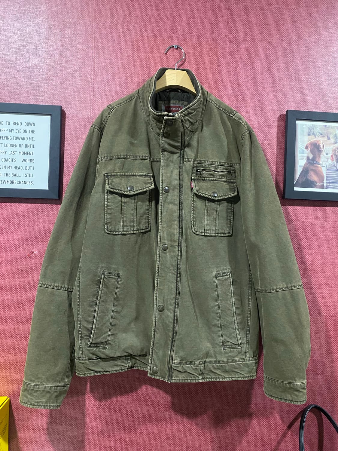 리바이스 올리브 카키 남성 퀼팅 자켓XL 상품이미지1