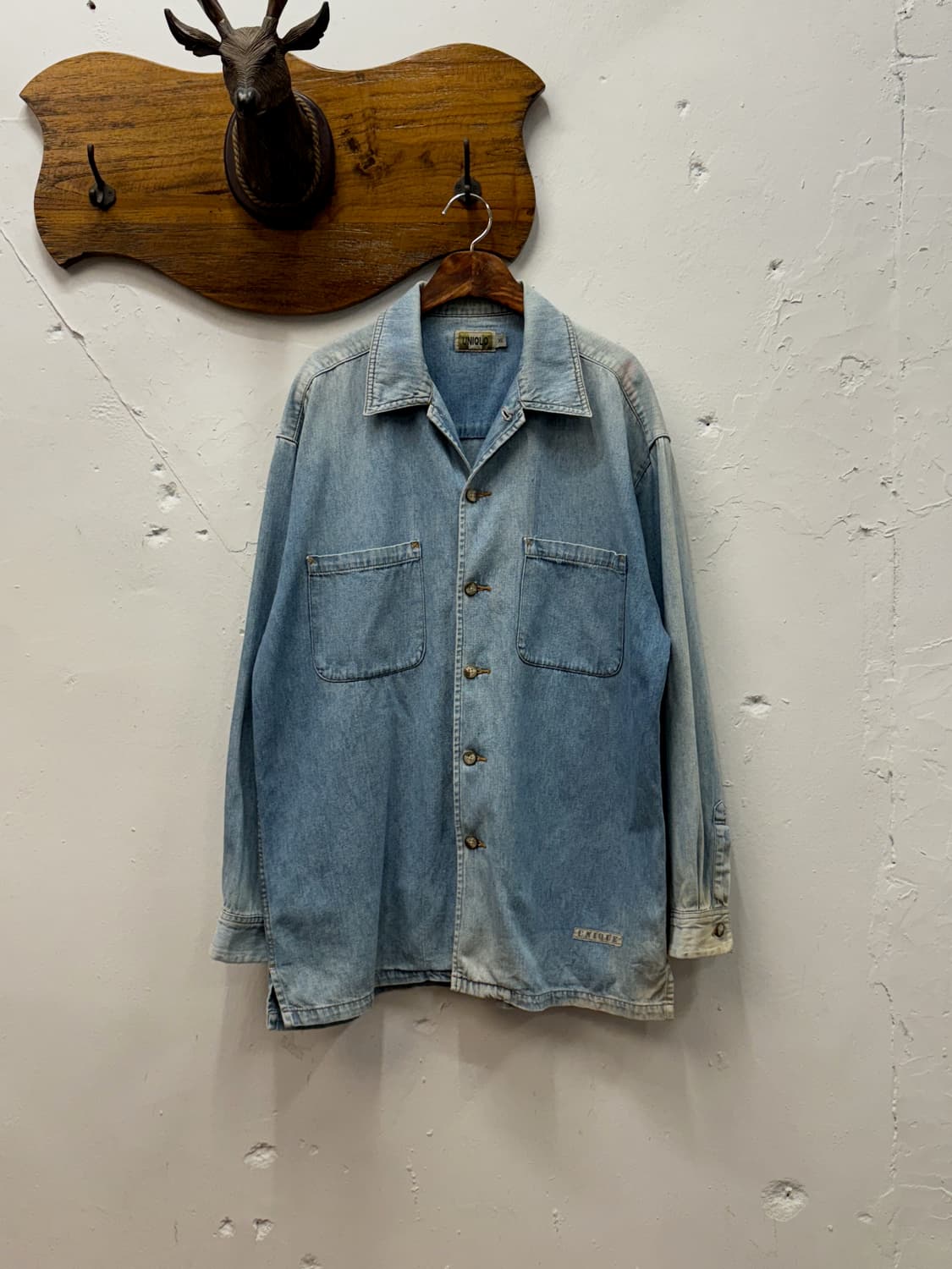 XL) Old UNIQLO Denim Coverall Shirt Jack 상품이미지2