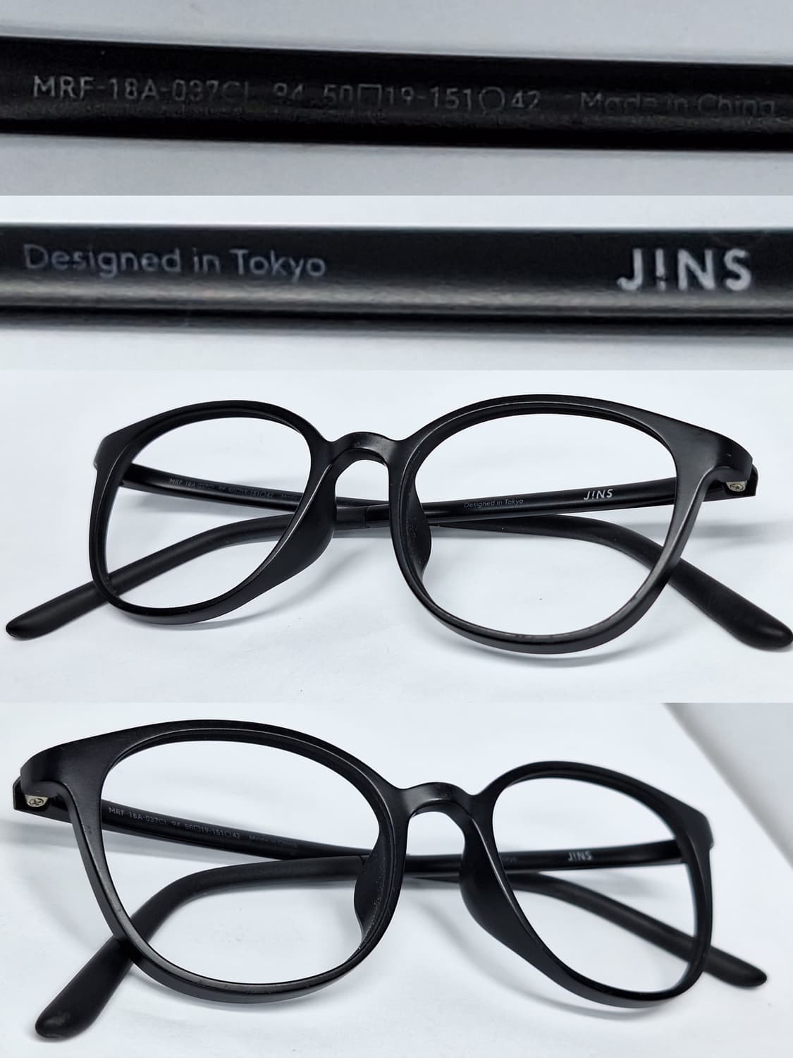 JINS 진스 MRF-18A-037 에어프레임 블랙 보스턴 안경테 안경 상품이미지6