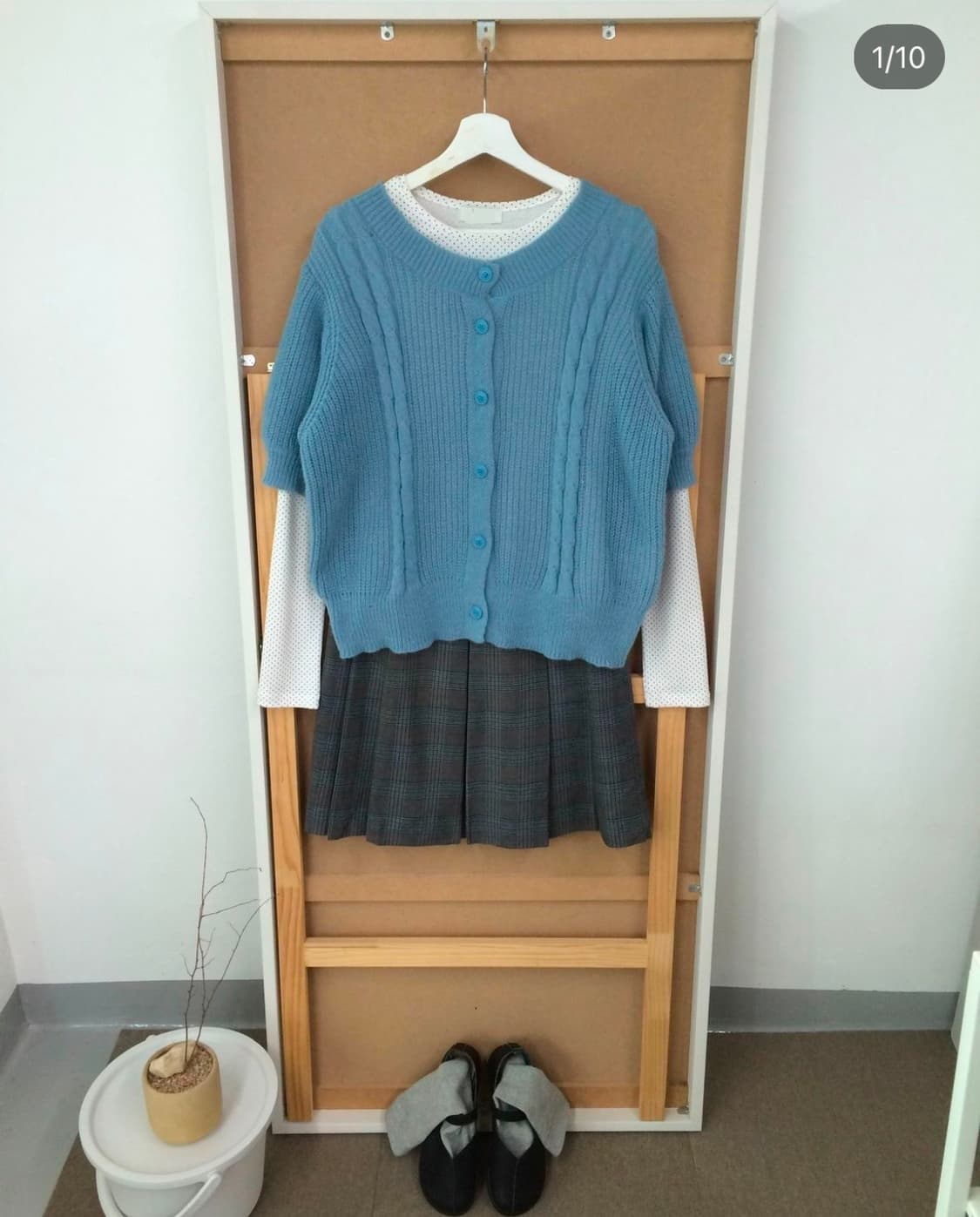 달하나 빈티지 레어이드 반팔 니트 가디건 상품이미지2