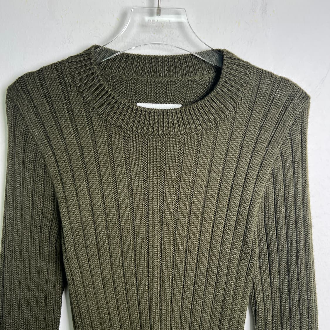 16FW MM6 메종 마르지엘라 딥 카키 골지 니트 스웨터 XL 상품이미지3