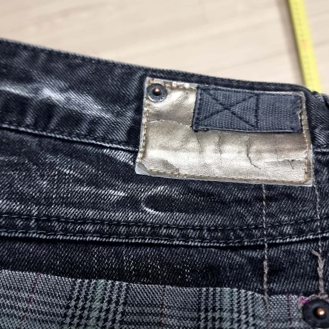 빈티지 아비스틴 블랙 워싱 플라워 자수 데님 팬츠(32) 상품이미지3