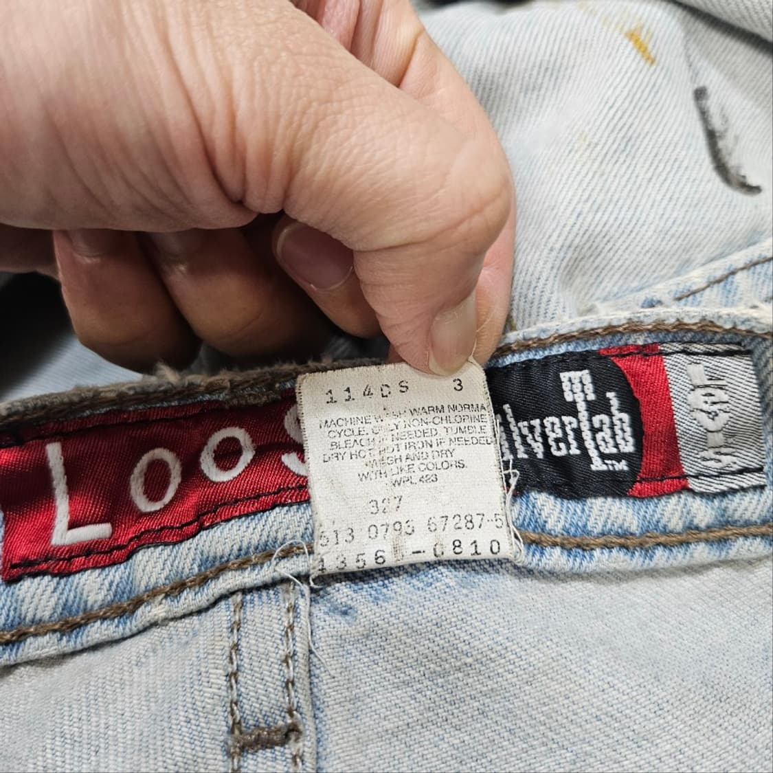 90s 리바이스 실버탭 페인팅 데님 팬츠 31/32 made in usa 상품이미지9