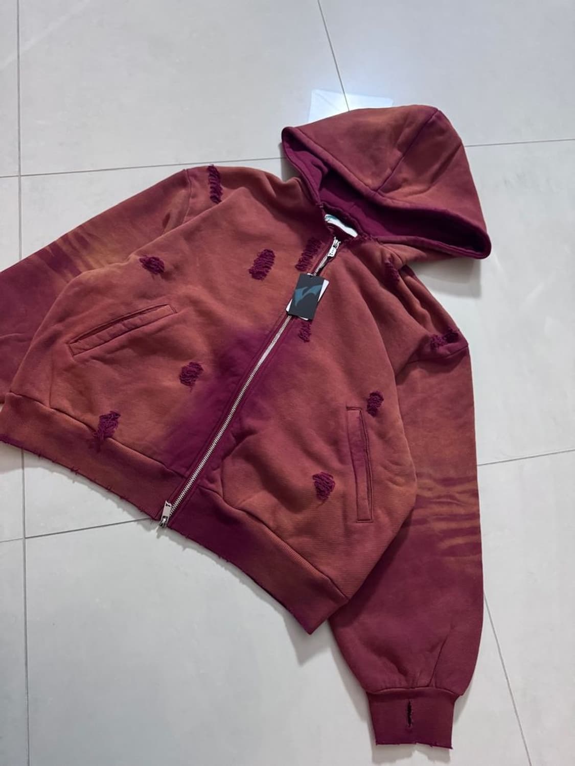 PIERCE HEART OVERSIZE 피어스 하트 오버사이즈 후드티 상품이미지3