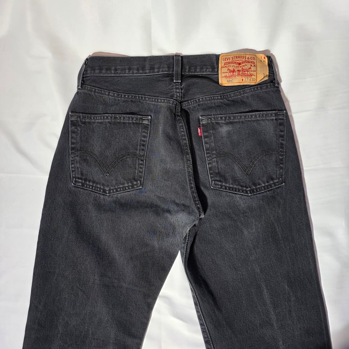 [W33L32]리바이스 501 블랙 데님 팬츠 상품이미지7