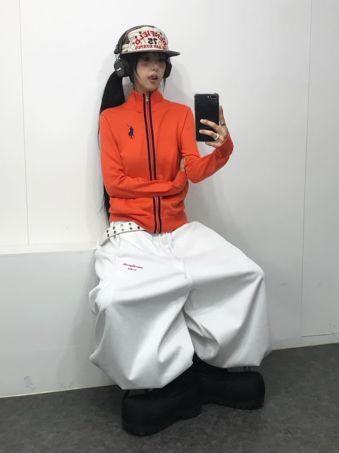 Polo Orange Knit Zip-Up 상품이미지6