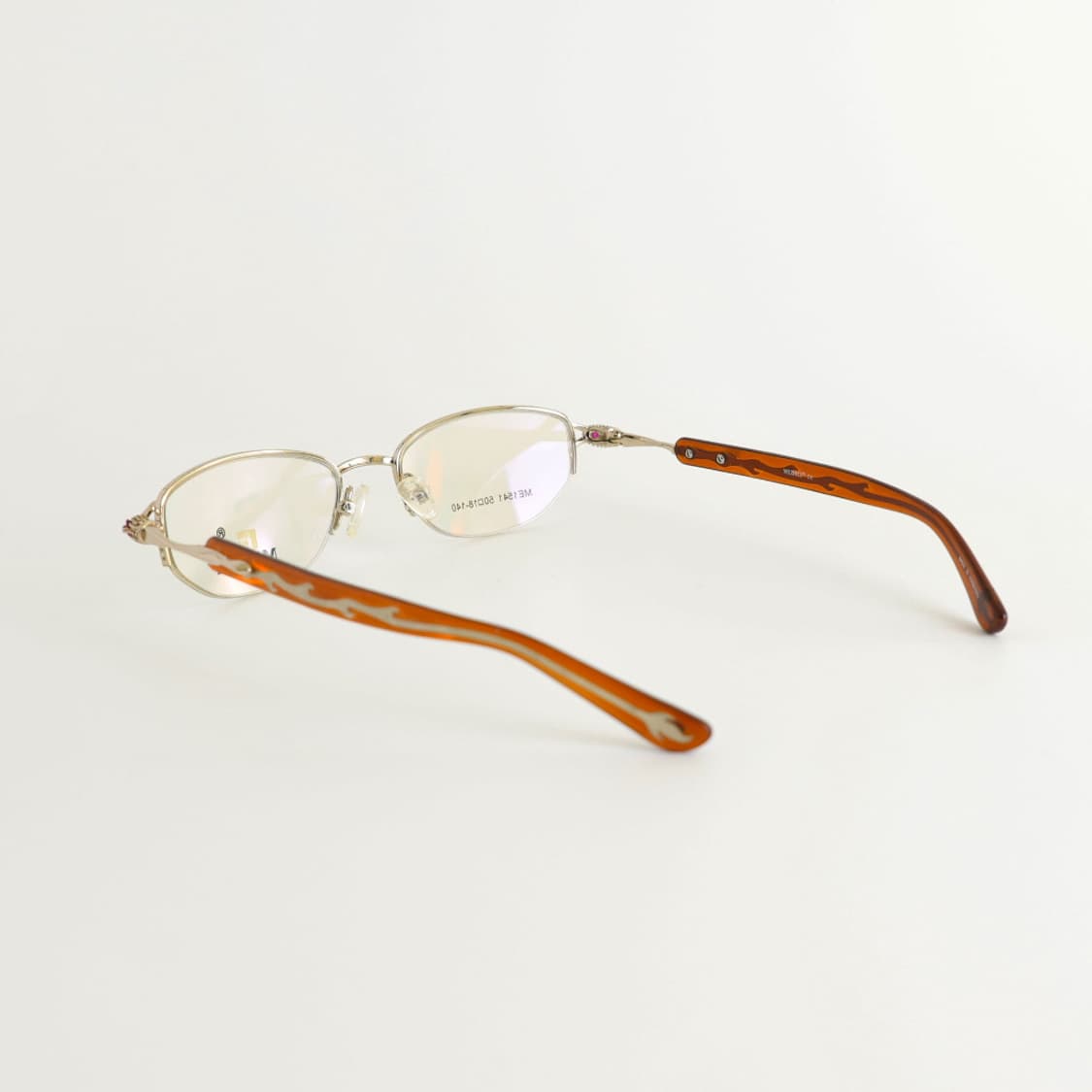 올드올즈 데드스탁 빈티지 MEDICI 플레임 템플 레드 큐빅 메탈 안경 상품이미지4