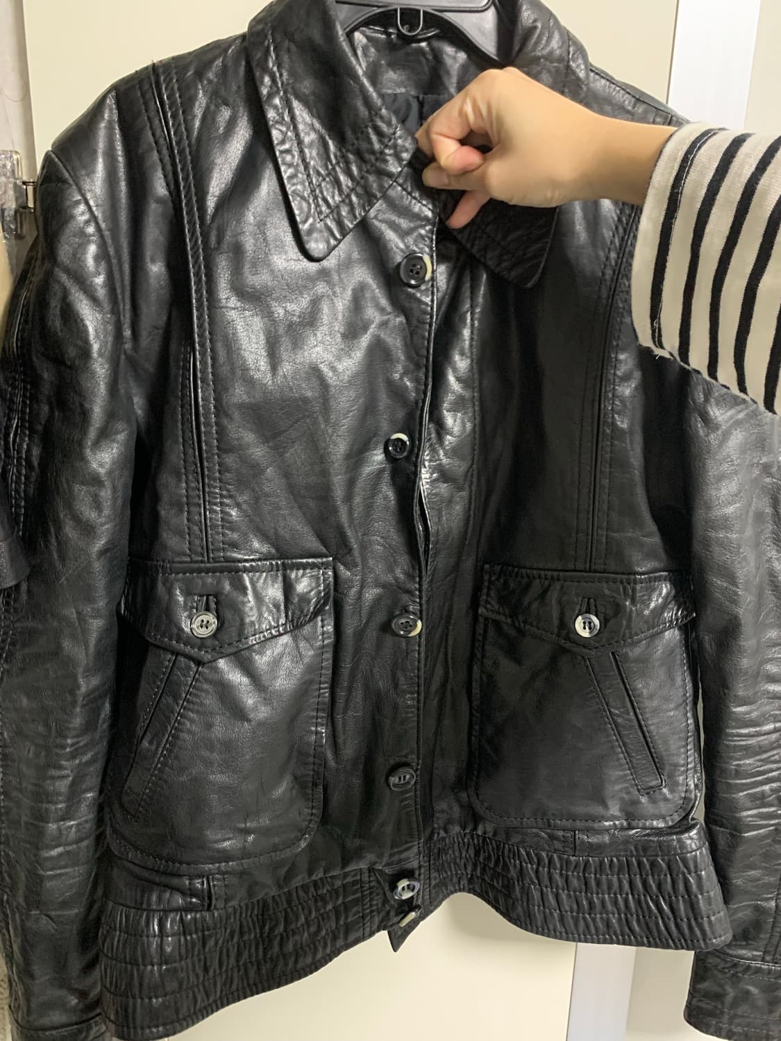 빈티지 램스킨 레더 자켓 38사이즈 상품이미지8