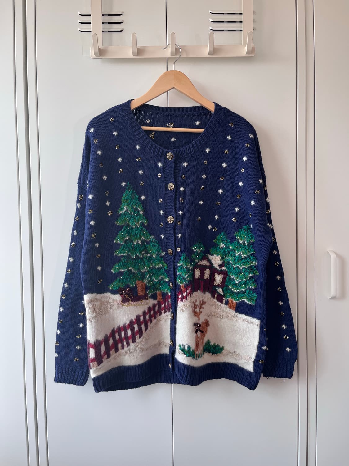 Northern treasures 크리스마스 겨울 풍경 니트 가디건  상품이미지1