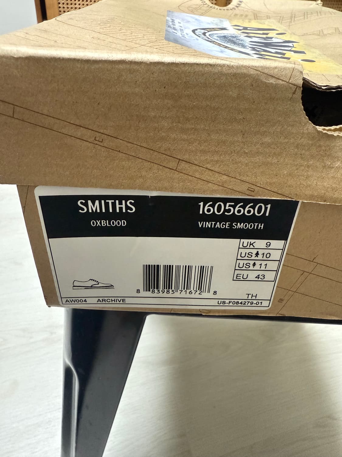 [미착용/레어] 닥터마틴 아카이브 스미스(Smiths) 옥스블러드 UK9 상품이미지6