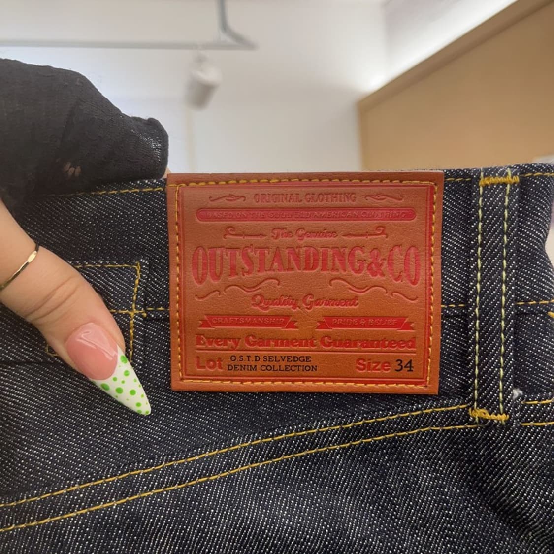 아웃스탠딩 셀비지 캐주얼 빈티지 데님팬츠 34인치 C08993 상품이미지5
