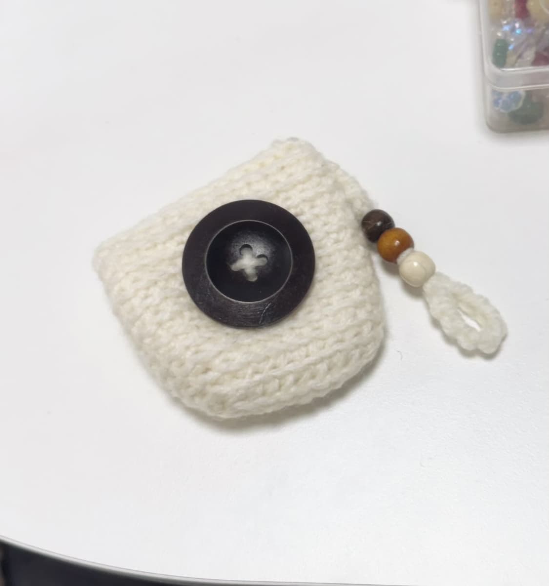 니트 뜨개 에어팟케이스 단추 상품이미지3