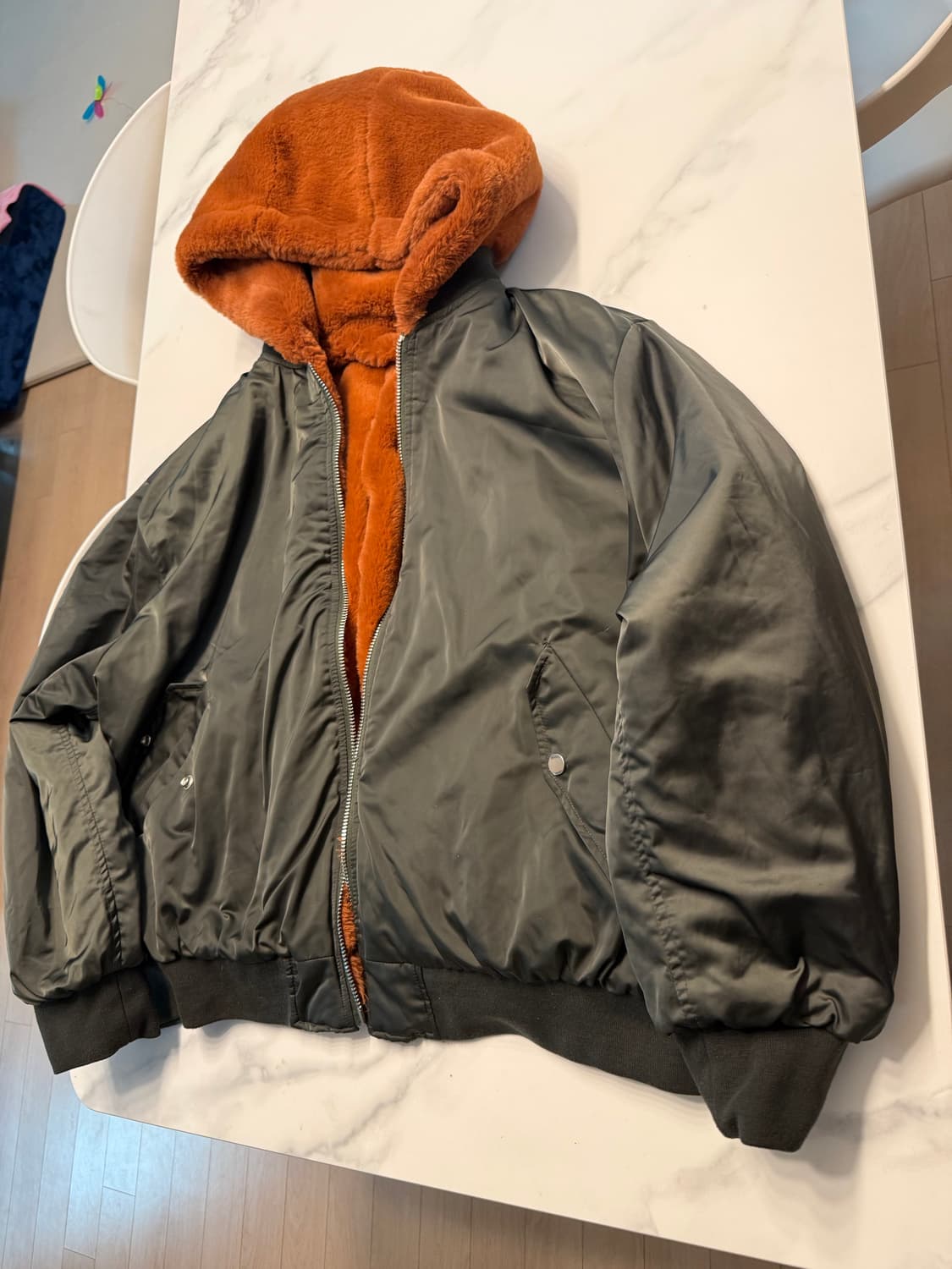 자라 퍼 양면 패딩 L 정품 상품이미지7