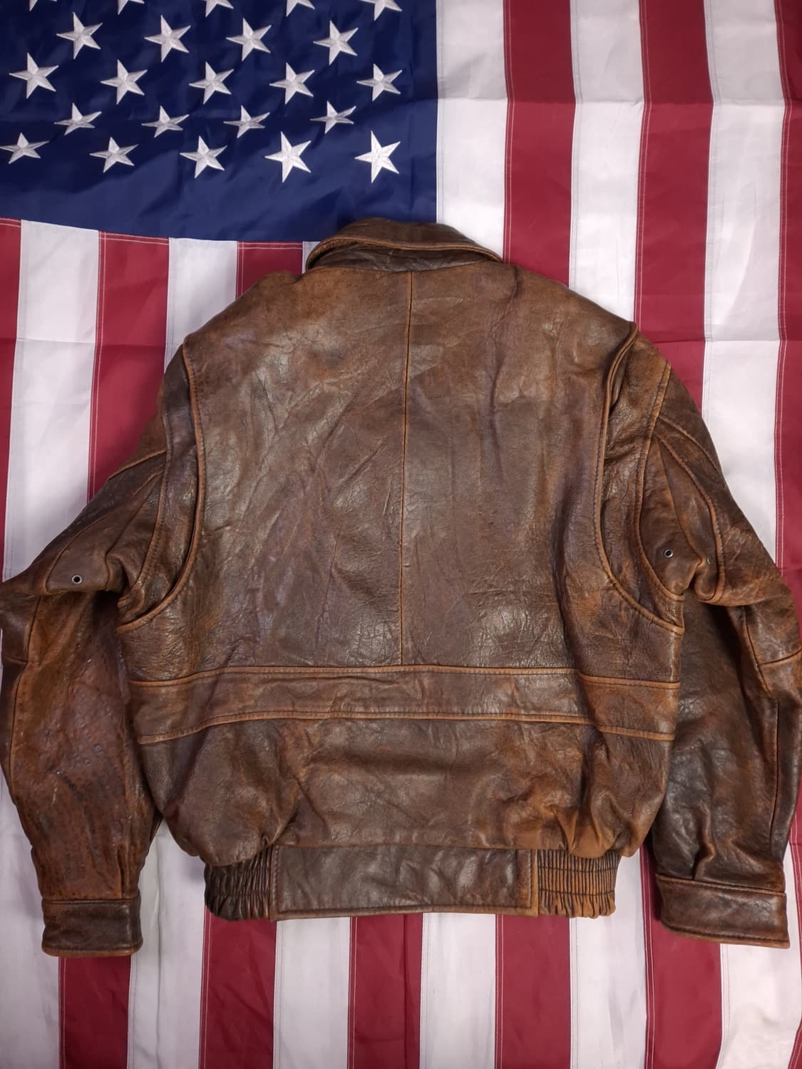 90's 국내산 일본 수출용 리얼레더 항공자켓 상품이미지6