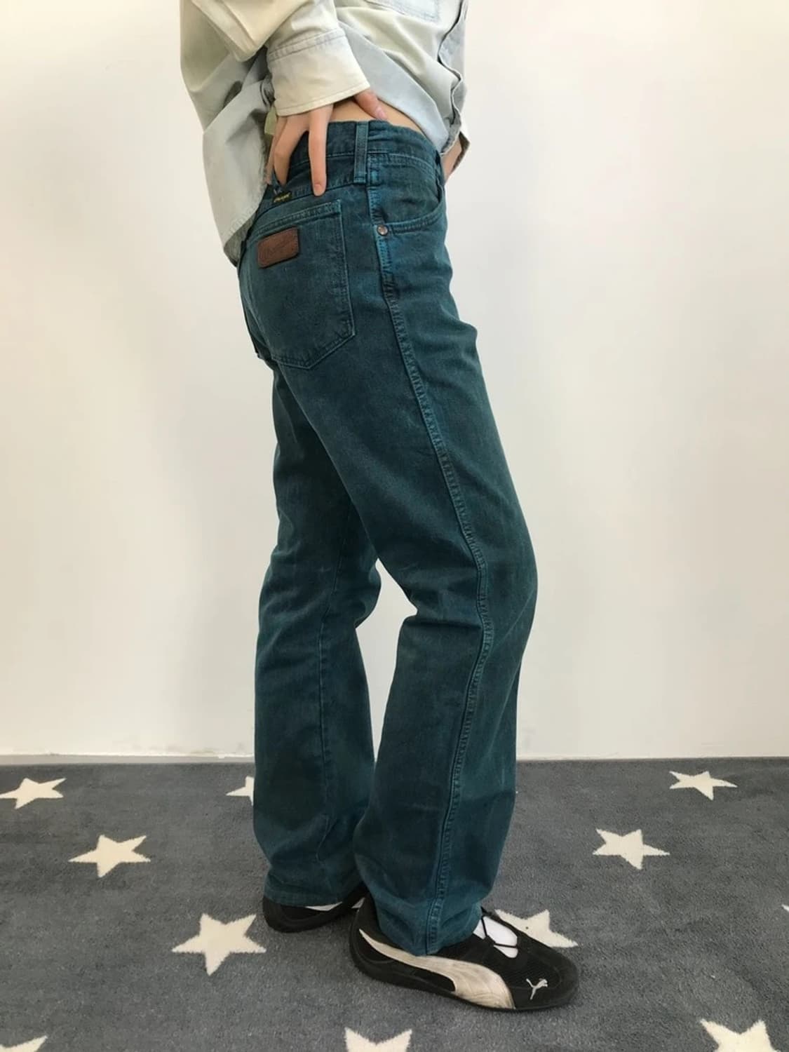 Wrangler Teal Color Denim Jeans 상품이미지2