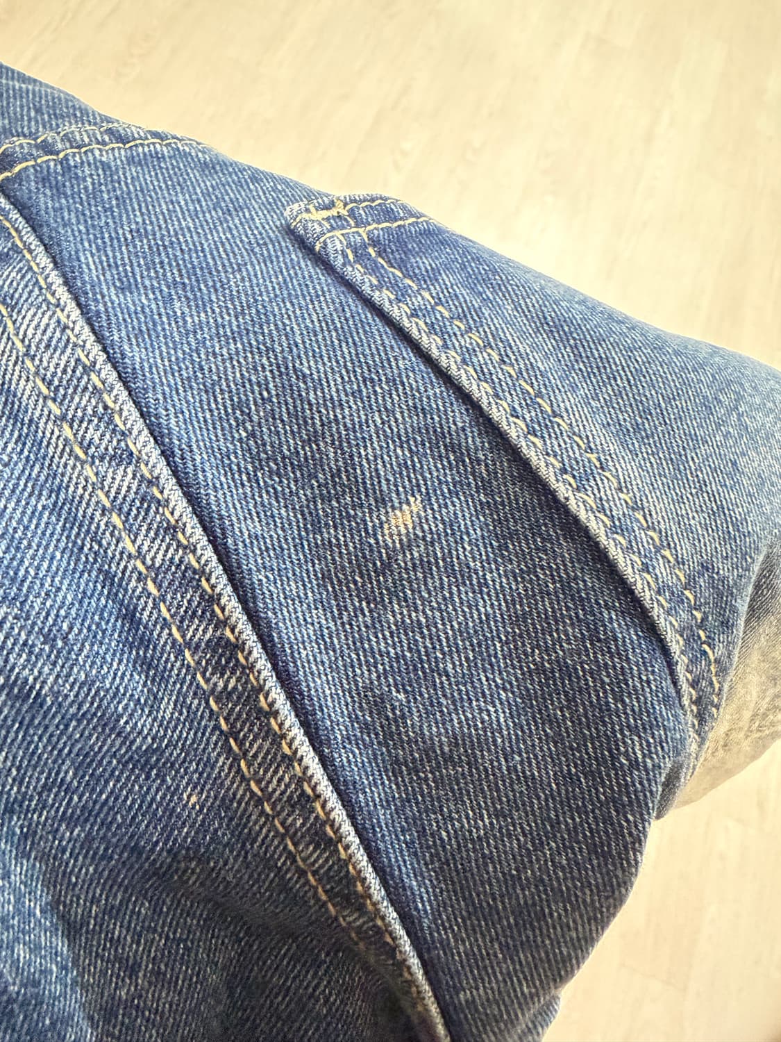 트릴리온 캣 브러쉬 워시드 버뮤다 데님 쇼츠 딥블루 M 상품이미지5