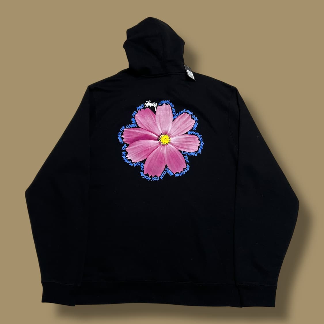 Stussy 새상품 코스모스 블랙 기모 후드티 상품이미지1