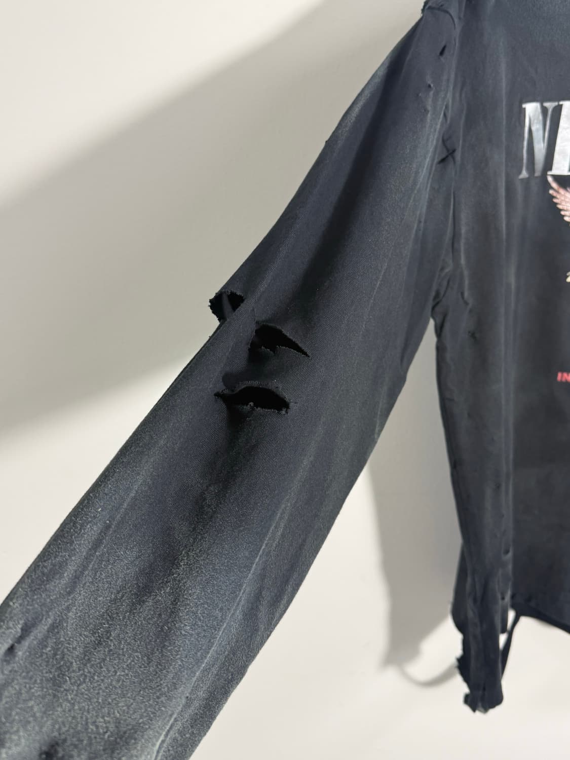 NIRVANA utero 다스트레스드 데미지 워싱 긴팔  상품이미지9