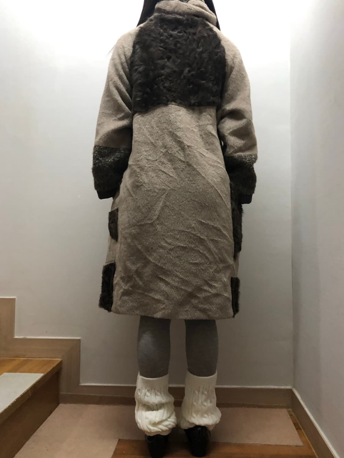 빈티지 브라운 퍼 디테일 코트 상품이미지7