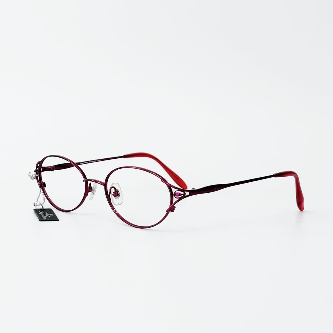 HYADES 버건디 큐빅 메탈 데드스탁 빈티지안경 상품이미지1