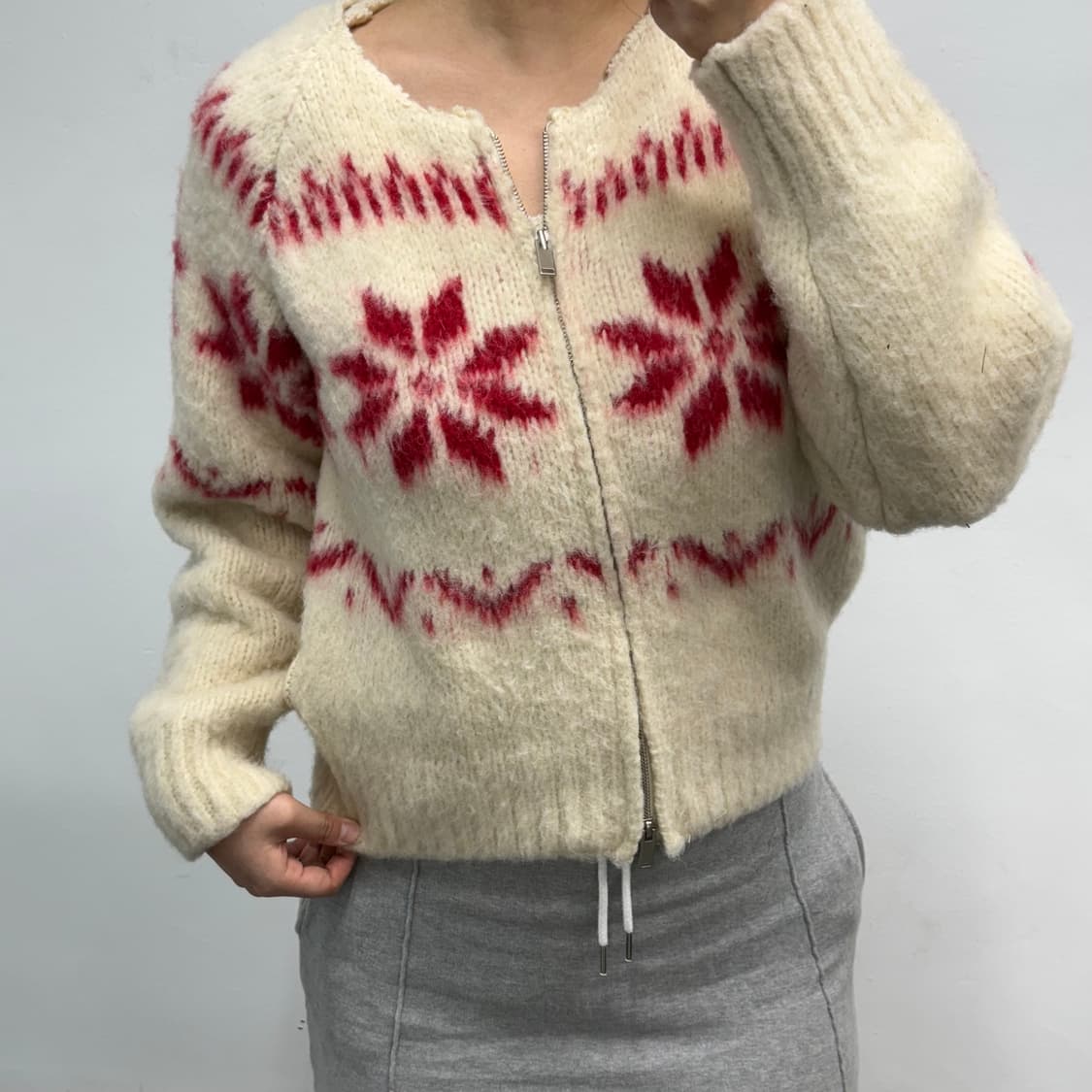 리엘 스노우볼 노르딕 니트 가디건 상품이미지1