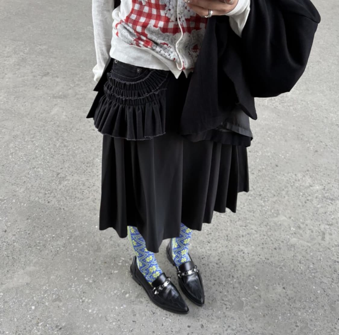 IDEFFUTS_levis remade frill belt (black 상품이미지1