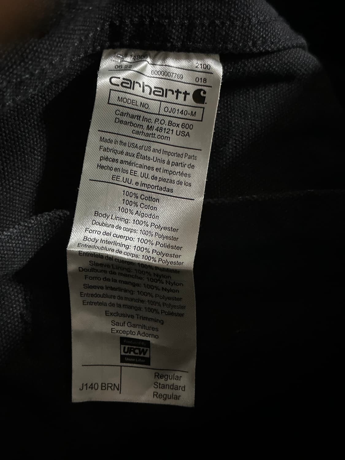 Carhartt J140 Duck Work Jacket / XL / 오버 상품이미지3