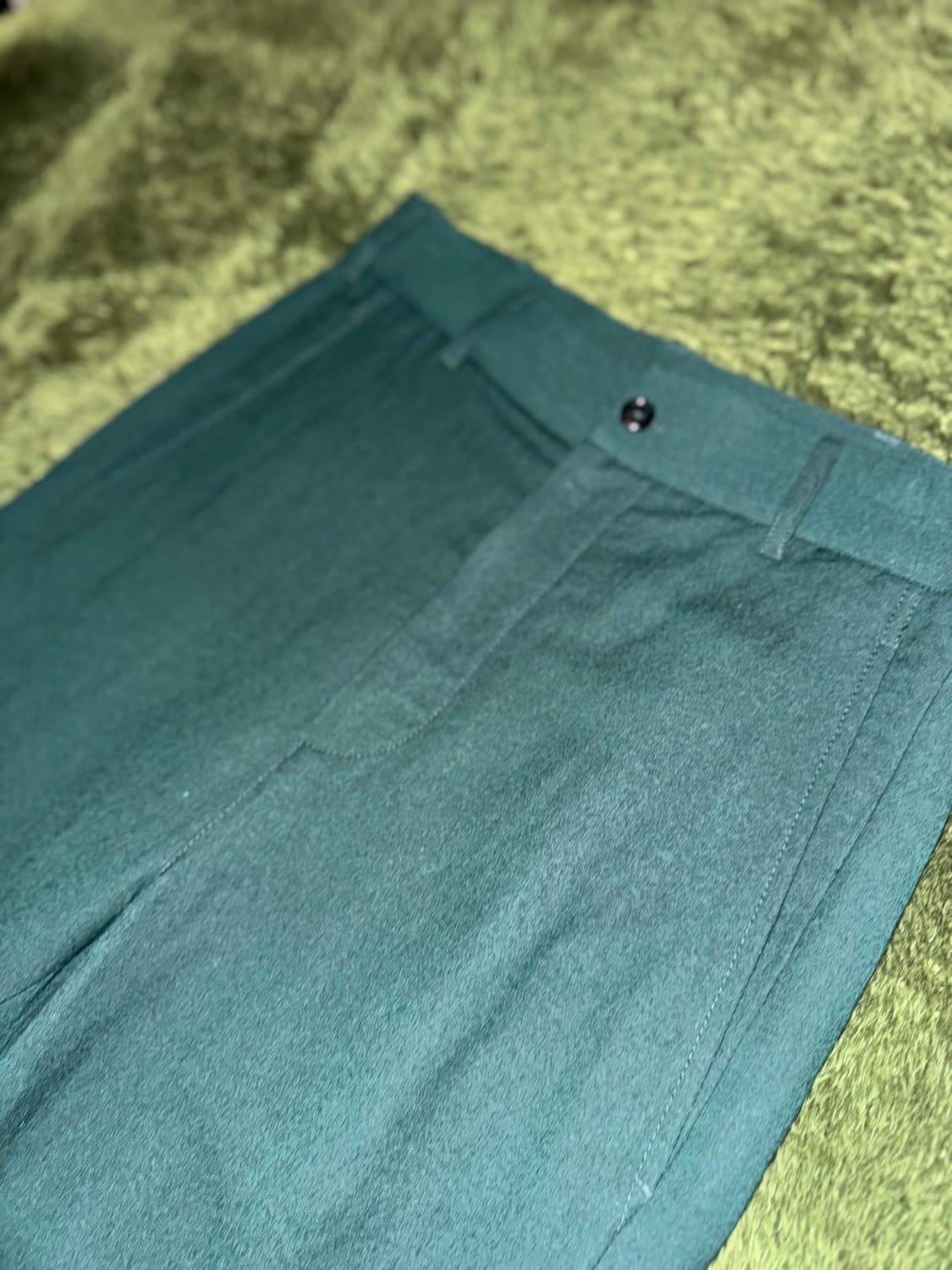 [S] 앤드뮐미스터 패널 디테일 울 트라우저 팬츠 그린 상품이미지2