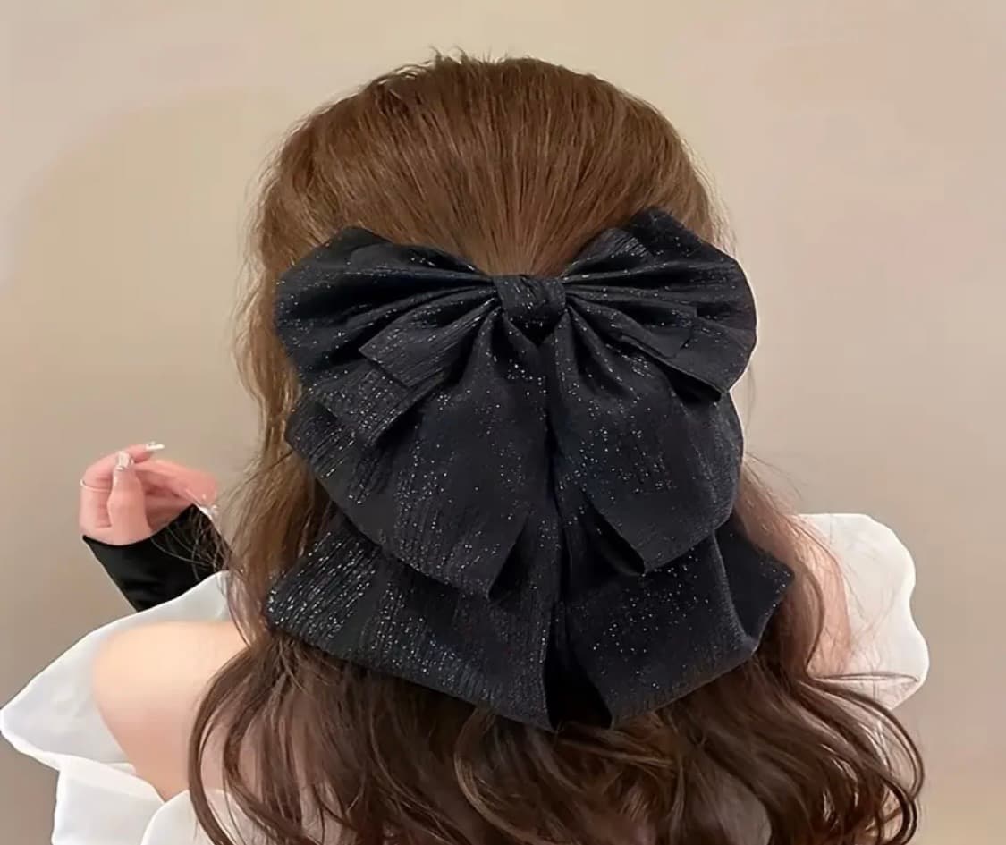 블랙 리본 집게핀 새상품 상품이미지3