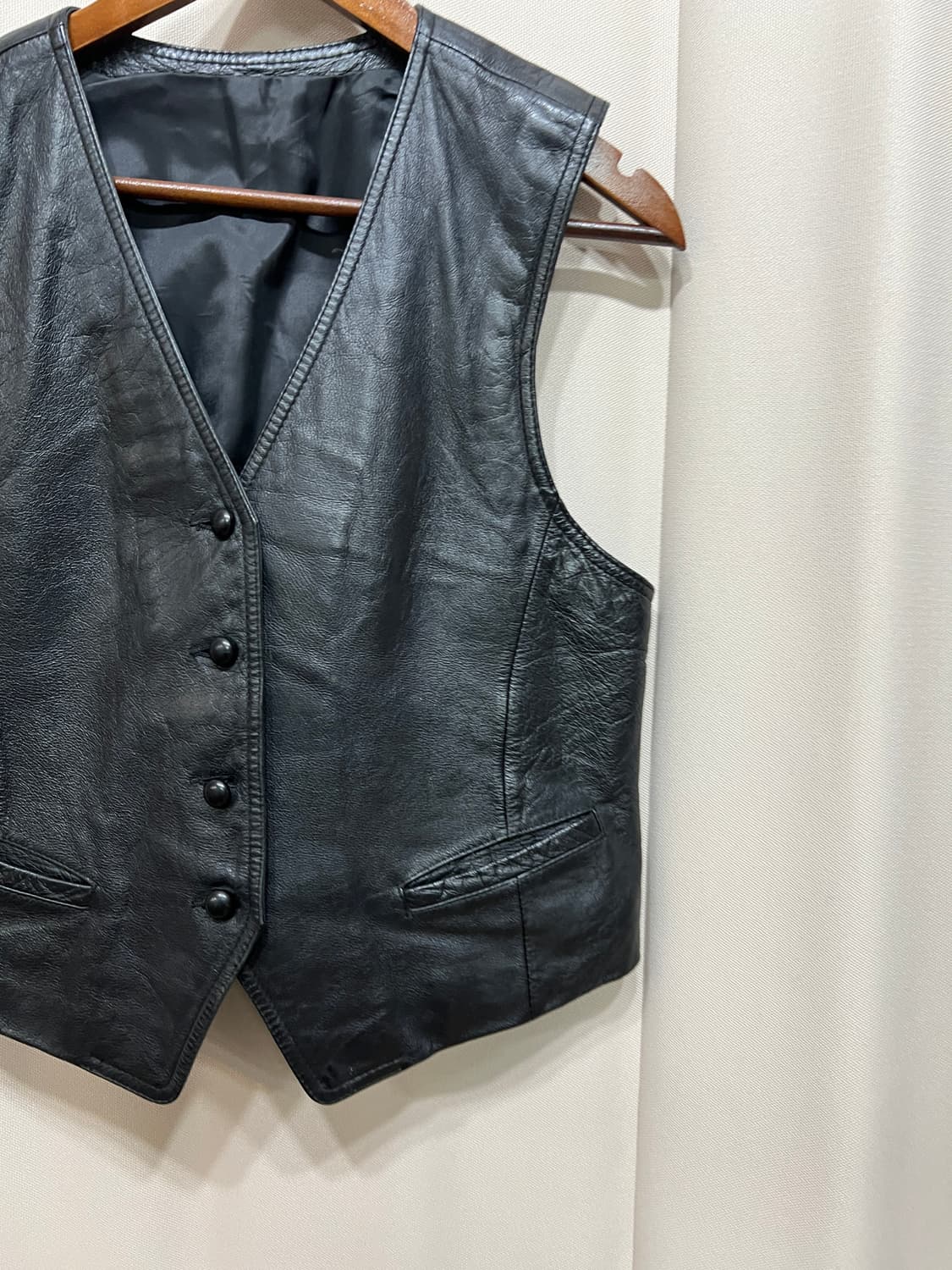 빈티지 소가죽 레더 베스트 자켓  상품이미지3