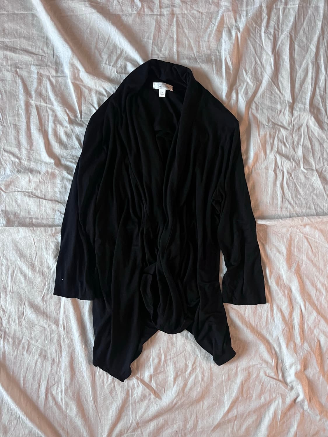 Black Draped Cardigan Fluid Silhouette 상품이미지1