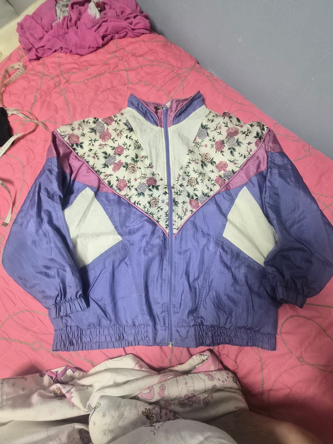90년대 빈티지 플라워 바람막이 XL여성66~77 상품이미지1
