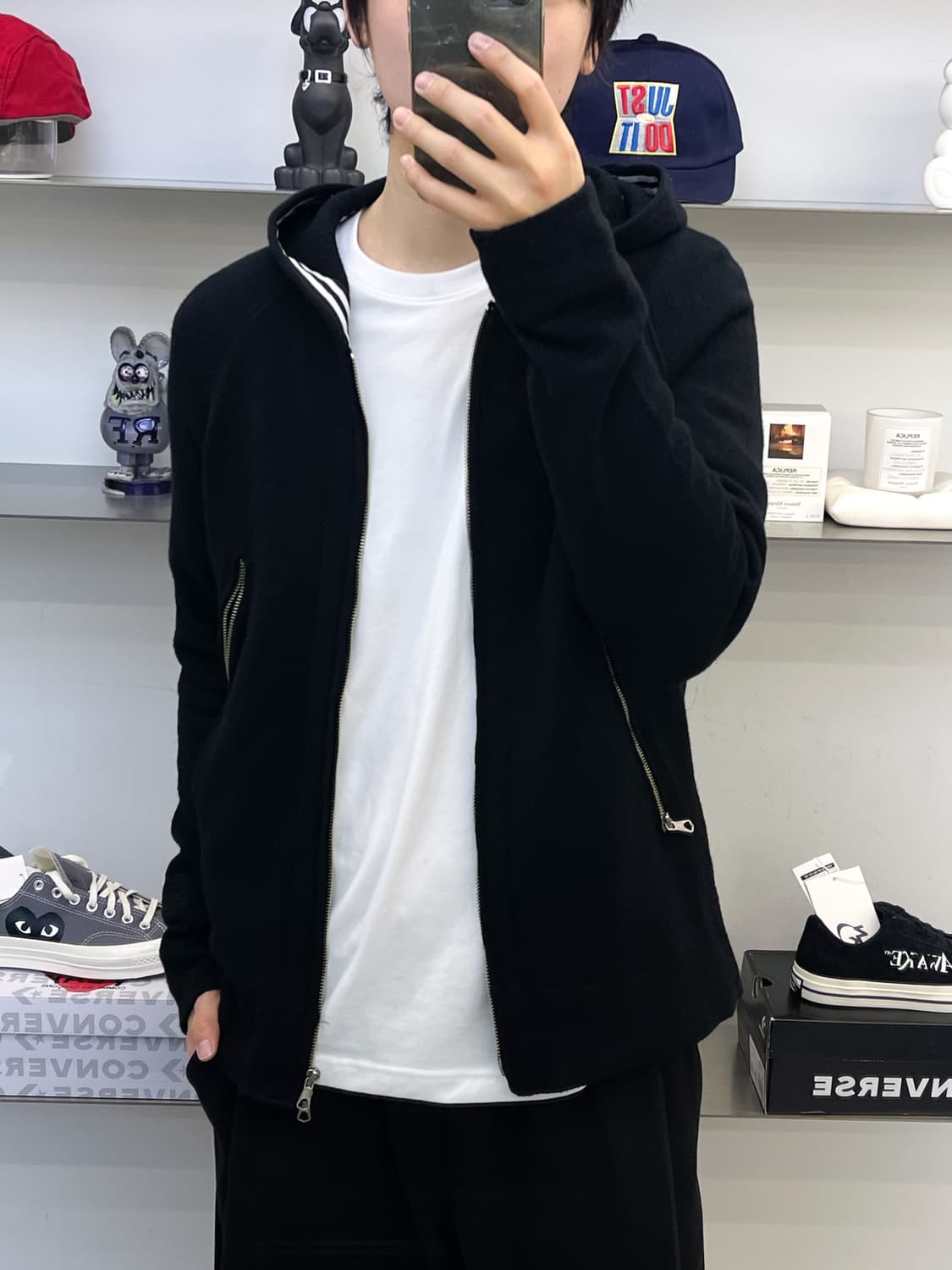 씨피 컴퍼니 90s 더블 다이애그널 집 울 니트 상품이미지2