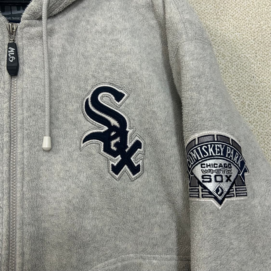 (L) 90s MLB WWS 시카고 화이트삭스 후리스 후드집업 상품이미지4