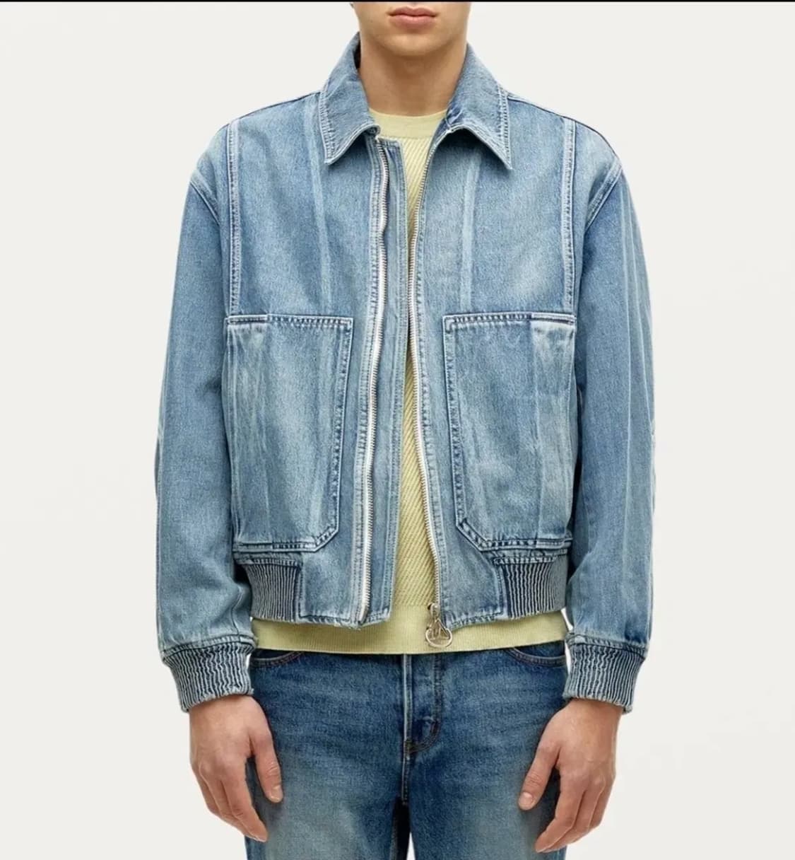 50) 솔리드옴므 23ss 블루 데님 집업 봄버 자켓 상품이미지2