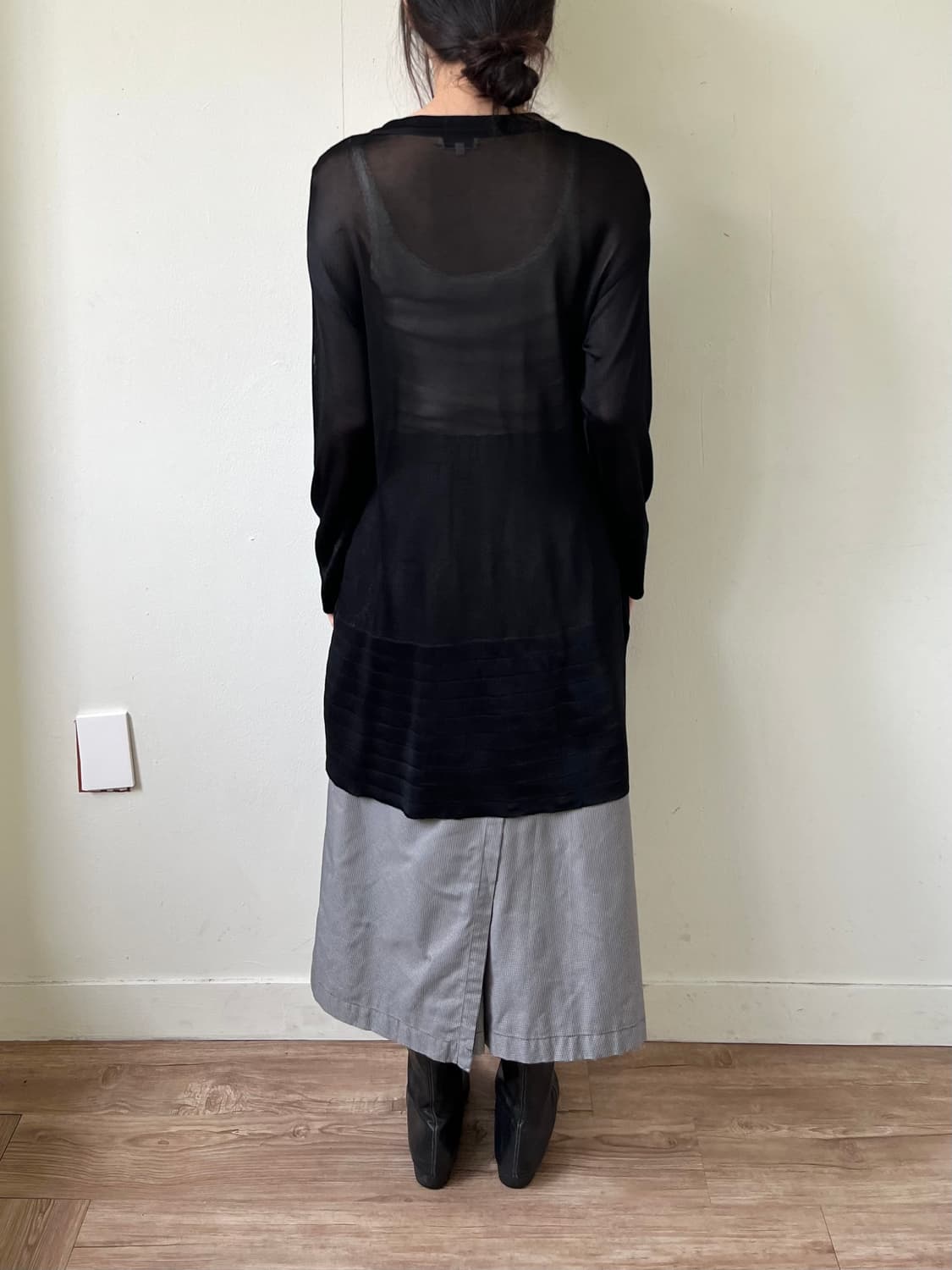 90‘s BALENCIAGA 블랙 시스루 가디건 상품이미지10