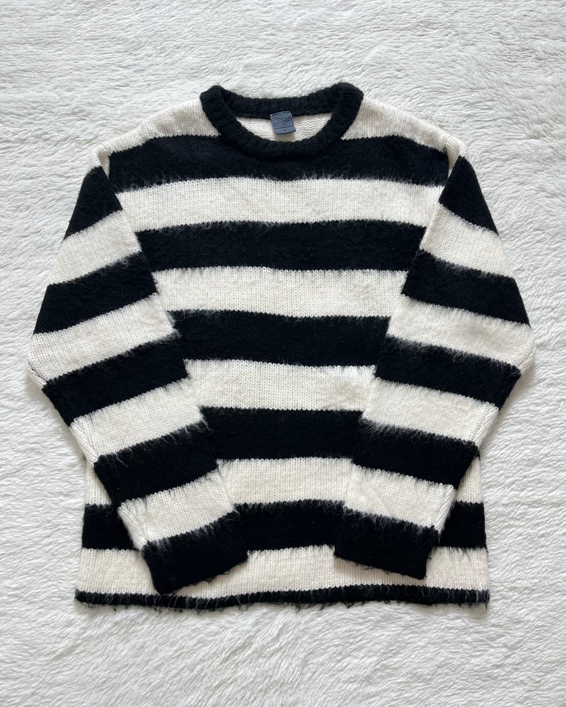 빈티지 보더 스트라이프 아크릴 모헤어 니트 상품이미지1