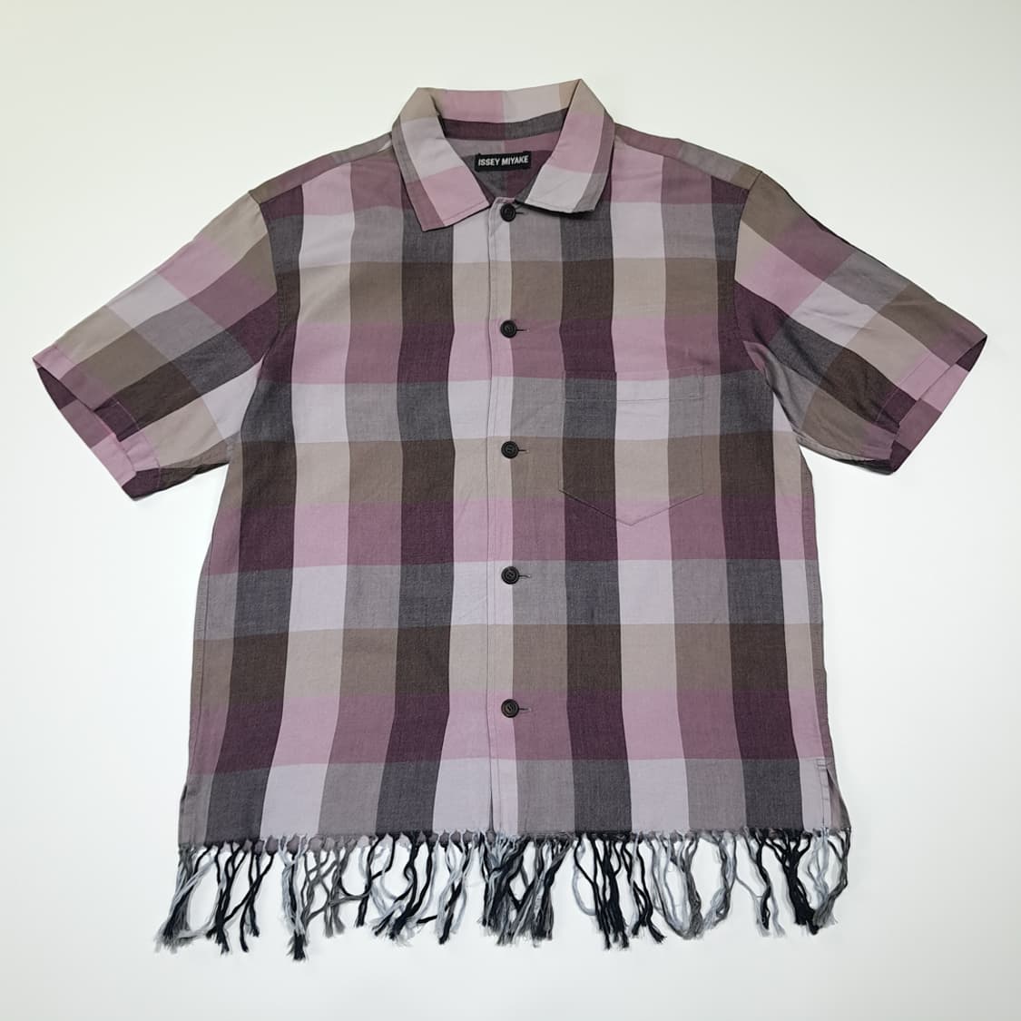 CK010 L 이세이미야케 00s 일본판 프린지 버팔로체크 셔츠 남방 상품이미지1