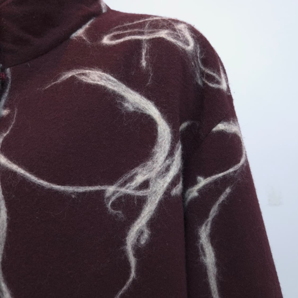 울 100% 와인 브라운 아트워크 자켓 상품이미지7