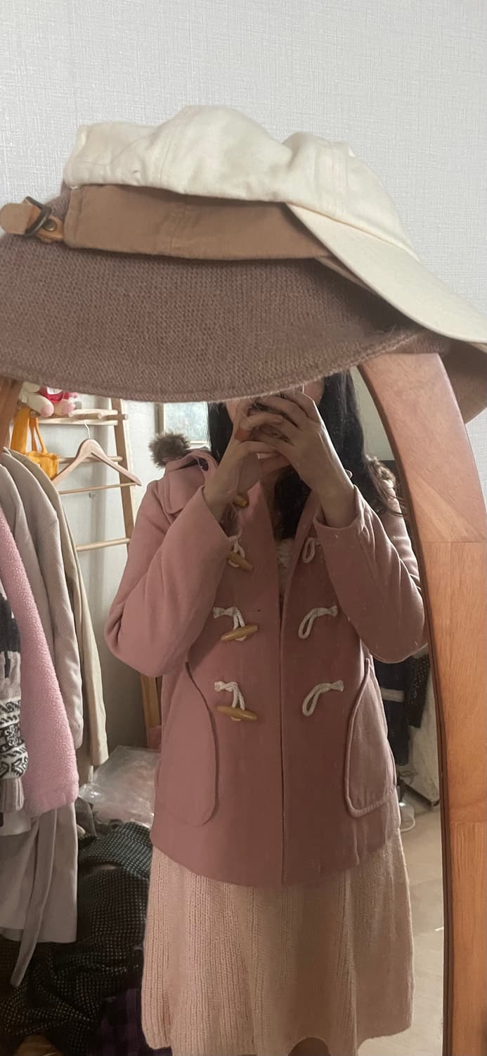 모리걸 빈티지 핑크 퍼 숏떡코 💗🤍 상품이미지4